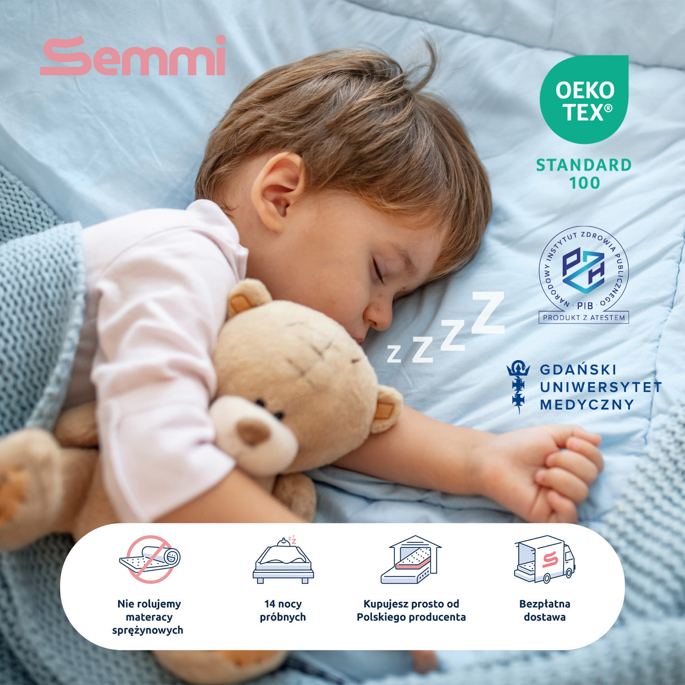 Materac dziecięcy piankowy Semmi Baby piankowy