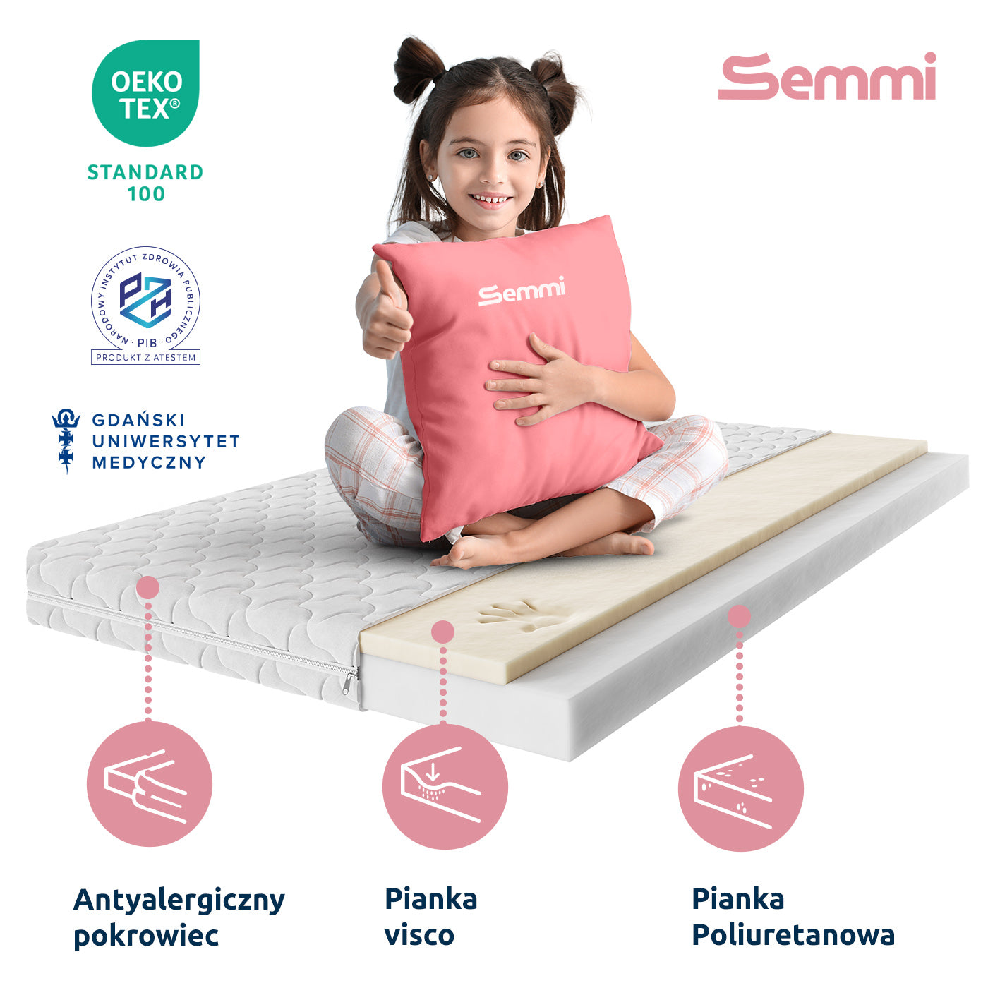 Materac dziecięcy Semmi Baby VISCO