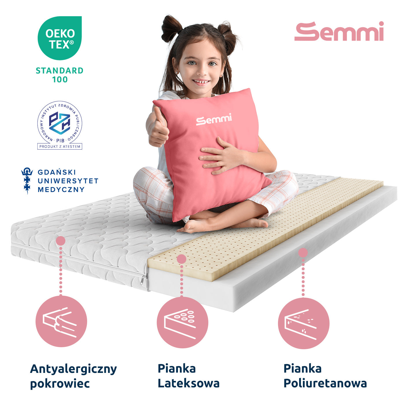 Materac dziecięcy Semmi Baby Lateks